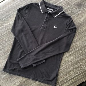 Black Authentic True Religion, Polo Long Sleeve